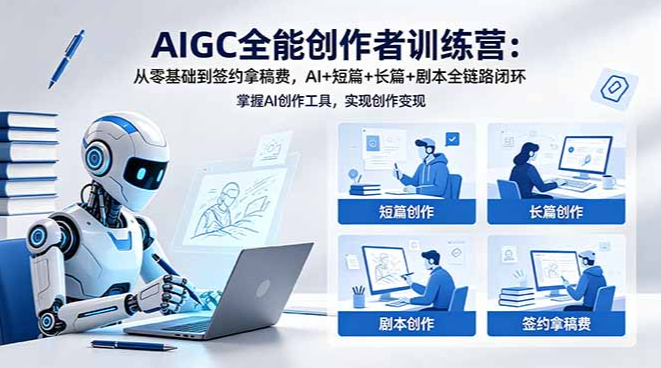 AI写小说：从零基础到签约拿稿费，AI+短篇+长篇+剧本全链路闭环